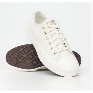 Chuck Taylor All Star Lift platform golden hits leather sneaker 8.5